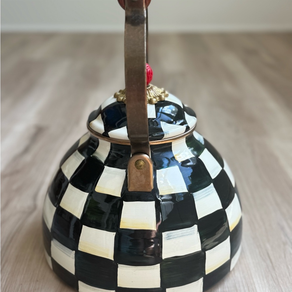 McKenzie Childs Courtly Check tea kettle 3 qt - Picture 4 of 6